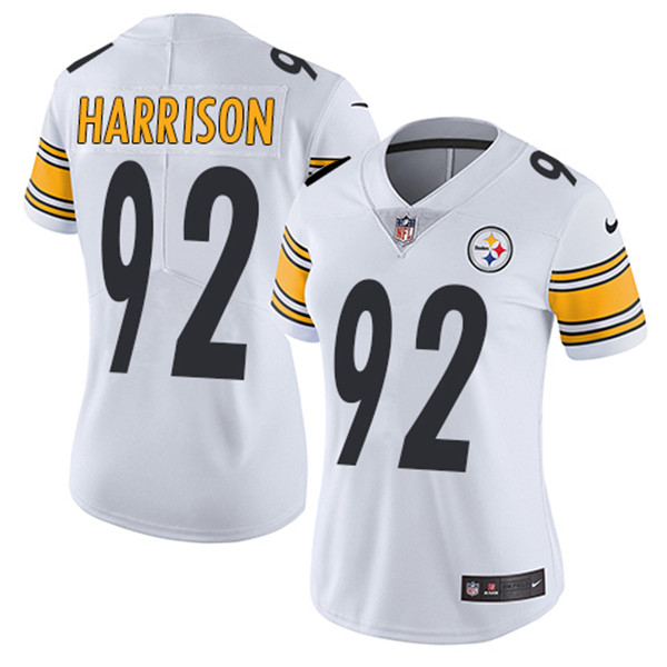 Women's Pittsburgh Steelers #92 James Harrison White Vapor Untouchable Limited Stitched NFL Jersey(Run Small)
